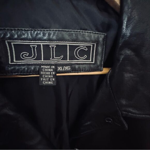 JLC Vintage Long Sleeve Black Leather Button Up Jacket. Outerwear. XL. - Picture 5 of 9